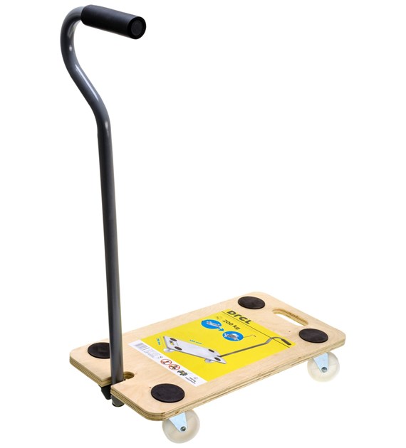 Platforma transportowa 580 x 290 mm, udźwig 200 kg, prostokątna, z dyszlem