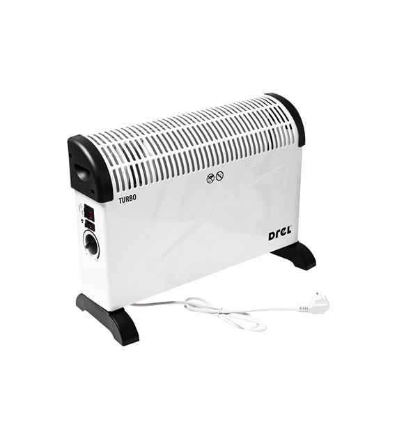 Grzejnik konwektorowy 2000W z nawiewem Turbo; zakres pracy 750W / 1250W / 2000W, Termostat.