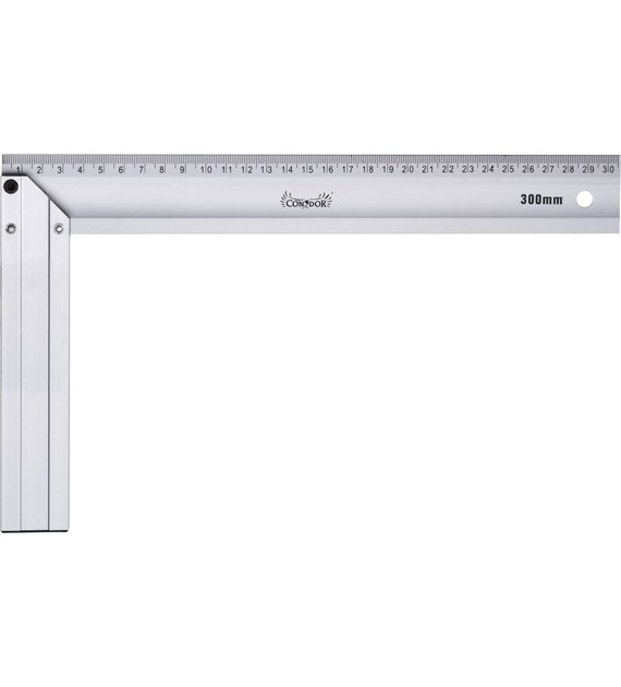 Kątownik płaski 300 x 175 mm, aluminiowy
