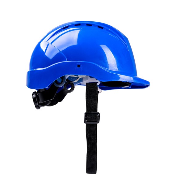 Kask budowlany, regulacja automatyczna, niebieski