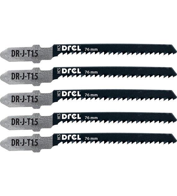 Brzeszczoty do wyrzynarek z uchwytem typu  T , 50 mm, 12TPI, do drewna, PVC, 5 szt.