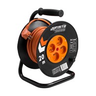 Przedłużacz bębnowy 20 m, 3 x 1 mm2, 700 W, cztery gniazda, zabezpieczenie termiczne, pomarańczowy, PVC, z uziemieniem