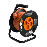 Przedłużacz bębnowy 25 m, 3 x 1.5 mm2, 1100 W, cztery gniazda, zabezpieczenie termiczne, pomarańczowy, PVC, z uziemieniem