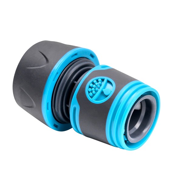 Szybkozłączka uniwersalna 1/2'-3/4', stop, dwumateriałowa, soft-grip