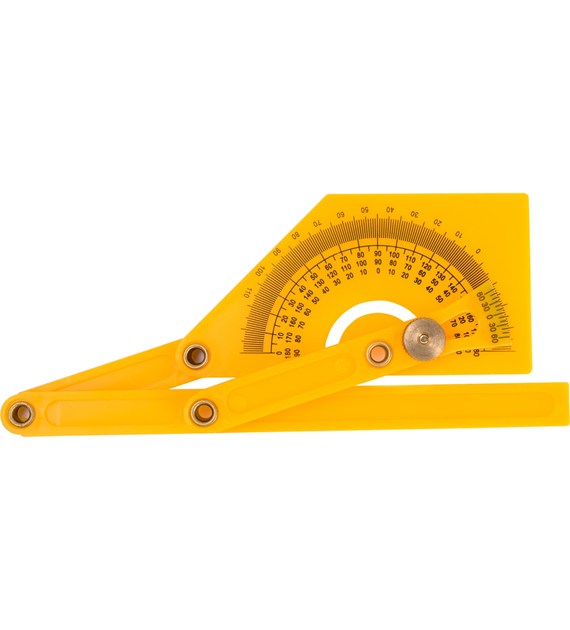 Kątownik z kątomierzem 0°-180°, 90 x 150 mm